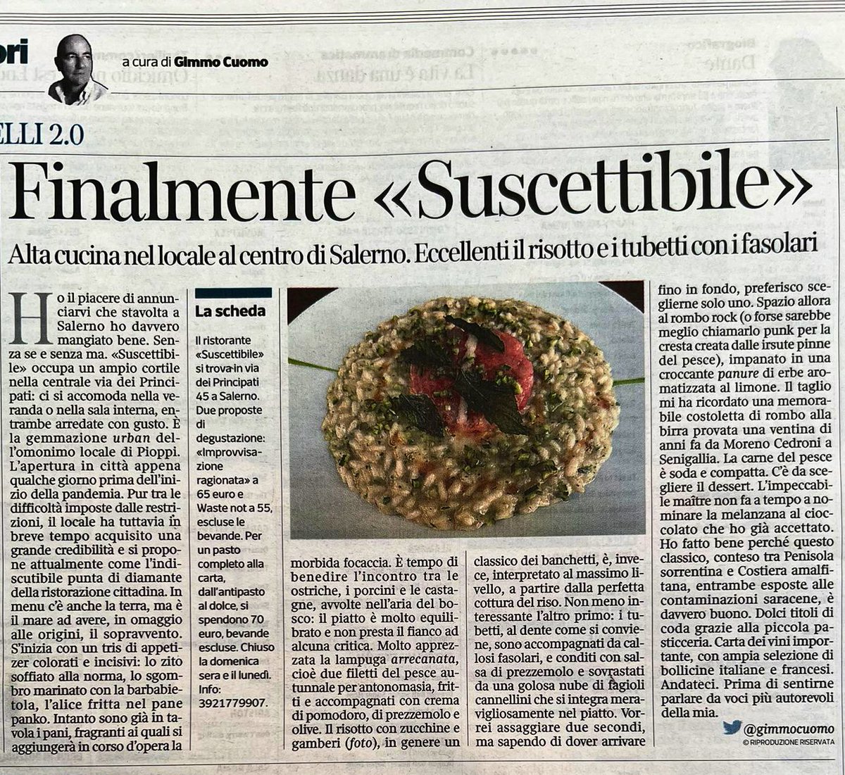 suscettibileart's tweet photo. Grazie @gimmocuomo per il bellissimo articolo sulla nostra sede di Salerno su stampa e su @ilcorriereit 

https://t.co/oNCbXoG7LS https://t.co/vGmMYLejDG