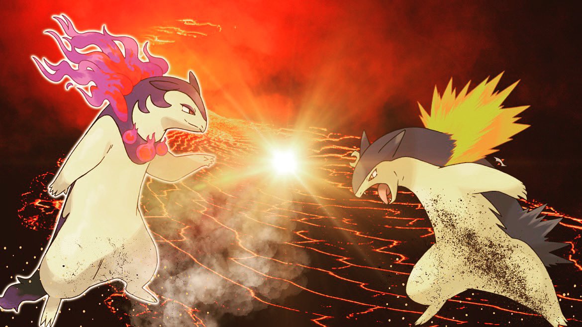 Milamberpokemo1's tweet photo. Typhlosion VS Typhlosion 

Who wins? 

This is my favourite piece so far https://t.co/awerpkDsKO