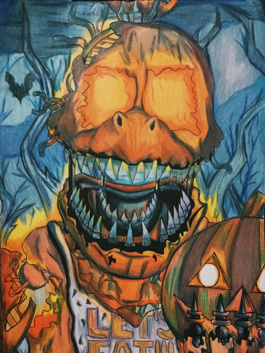 I hope you have a great Halloween with Jack o Chica 🎃 #FNAF #FiveNightAtFreddy #FNAFHalloween #fnaffanart #pumpkin #jackochica