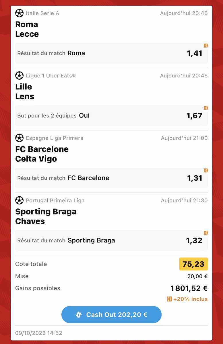 bigbenef's tweet photo. Je cash out ou pas mdr ? #TeamParieurs https://t.co/2rPzf64geC