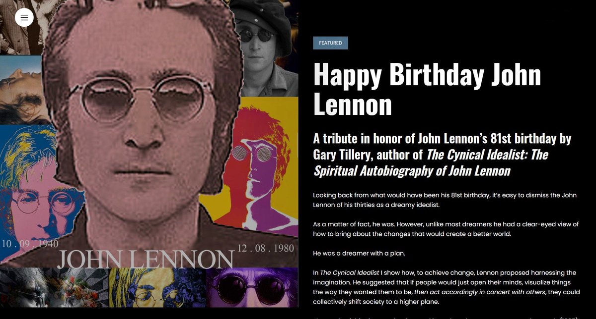 IMAGINE (@imaginezine) on Twitter photo Happy Birthday John Lennon! A tribute by Gary Tillery, author of The Cynical Idealist: The Spiritual Autobiography of John Lennon. imaginezine.com/john-lennon-tr… <a href="/garytilleryart/">Gary Tillery</a> <a href="/johnlennon/">John Lennon</a> Happy Birthday John Lennon! A tribute by Gary Tillery, author of The Cynical Idealist: The Spiritual Autobiography of John Lennon. imaginezine.com/john-lennon-tr… <a href="/garytilleryart/">Gary Tillery</a> <a href="/johnlennon/">John Lennon</a>