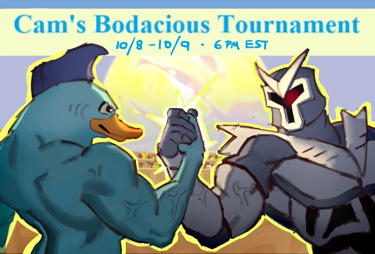 SlapCityOnline's tweet photo. Cam's Bodacious Tournament makes a triumphant return tonight at 7:00 PM EDT, featuring a $600 prize pool!

Sign up here: https://t.co/mHU7gWEAu1

We'll be streaming this live on our twitch, so be sure to tune in! https://t.co/m20gZCtQPo
