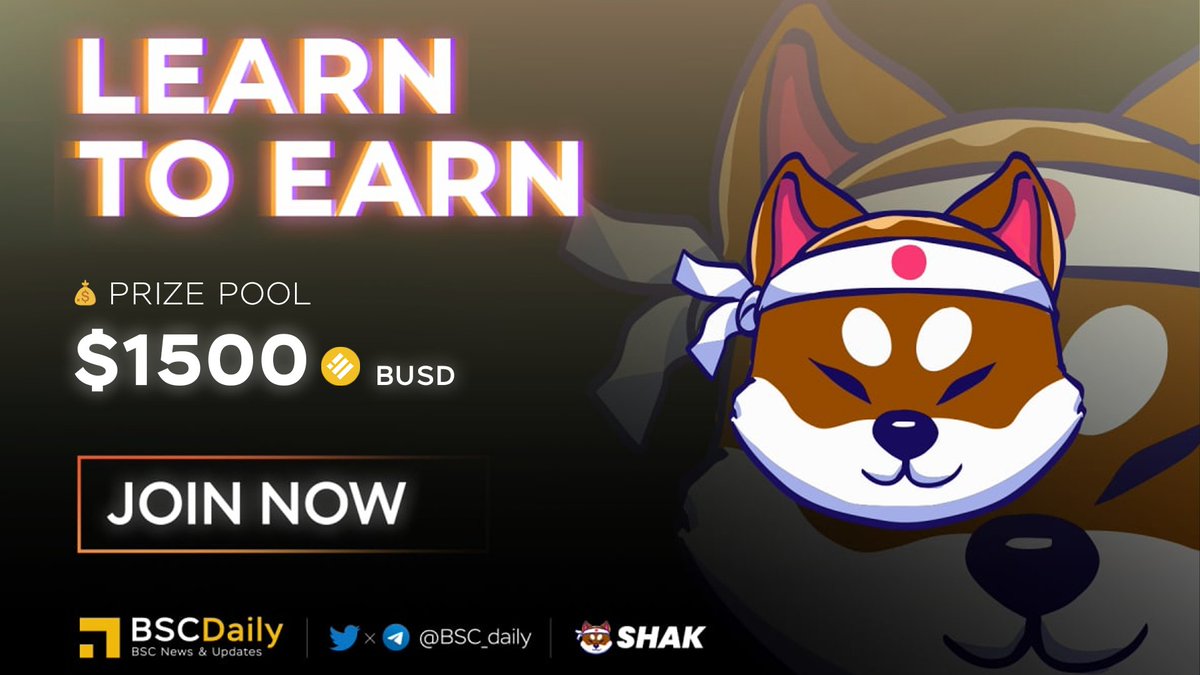 bsc_daily's tweet photo. 🔥 BSC Daily x @ShakitaInu 🔥

📢 Learn To Earn: Deflationary Token Edition

🚨 How to become winners to share the prize pool 👇 
     ✅ Like &amp; Comment this tweet
     ✅ RT &amp; Tag 3 friends
     ✅ Complete the quiz: https://t.co/JOzbJJjkAP

⏰ Duration: 7 days

#L2E https://t.co/K51awQ7kV5