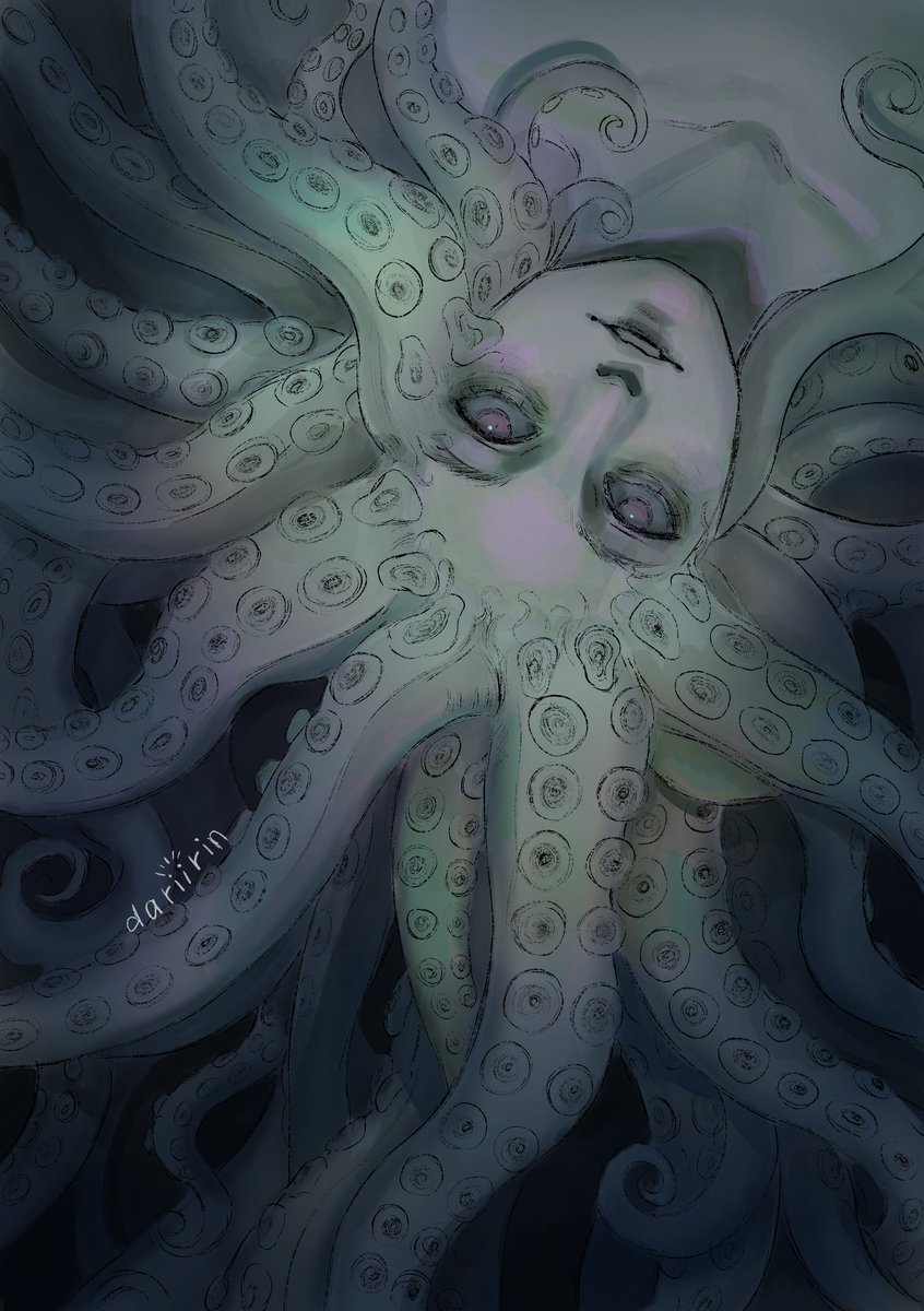 darriirin's tweet photo. Cthulhu 
 #fanart #digitalart #art #artist #illustration #creepy #creepyart #callofcthulhu #animegirl #anime #Aesthetic #DigitalArtist #artist #ArtistOnTwitter #digitalartwork #artwork #Lovecraft https://t.co/QUI0o6o655