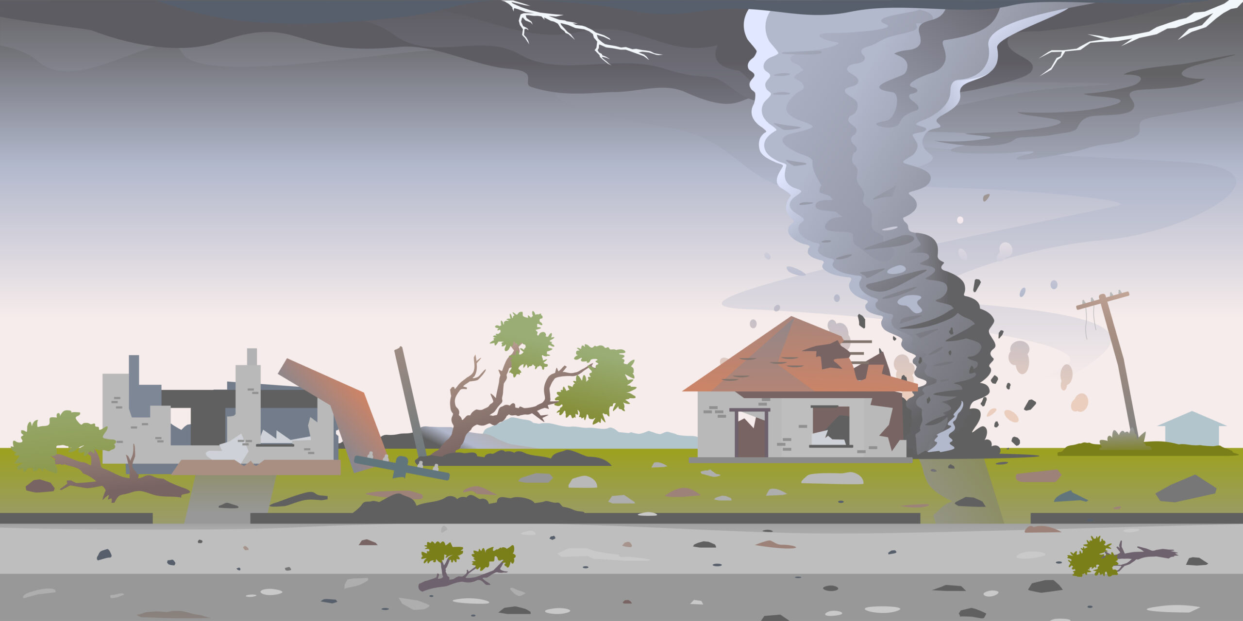 Дом и рядом Торнадо иллюстрация