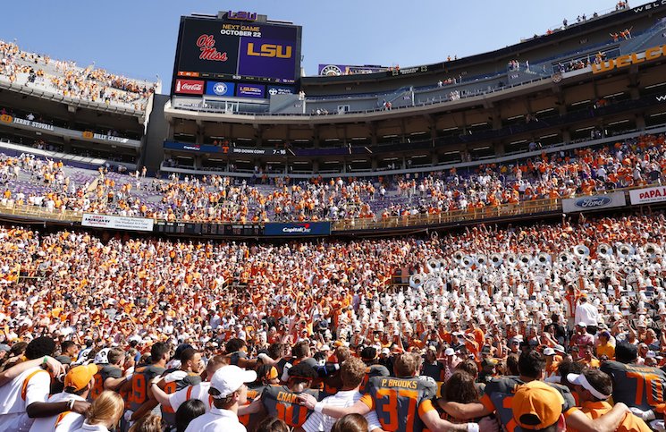 FootVolFanInFL's tweet photo. I think for now, its safe to say... @LSUfootball plays their home games in #DeathVOLly

@Vol_Football @Vol_Sports @coachjoshheupel https://t.co/2TFz6ehsls