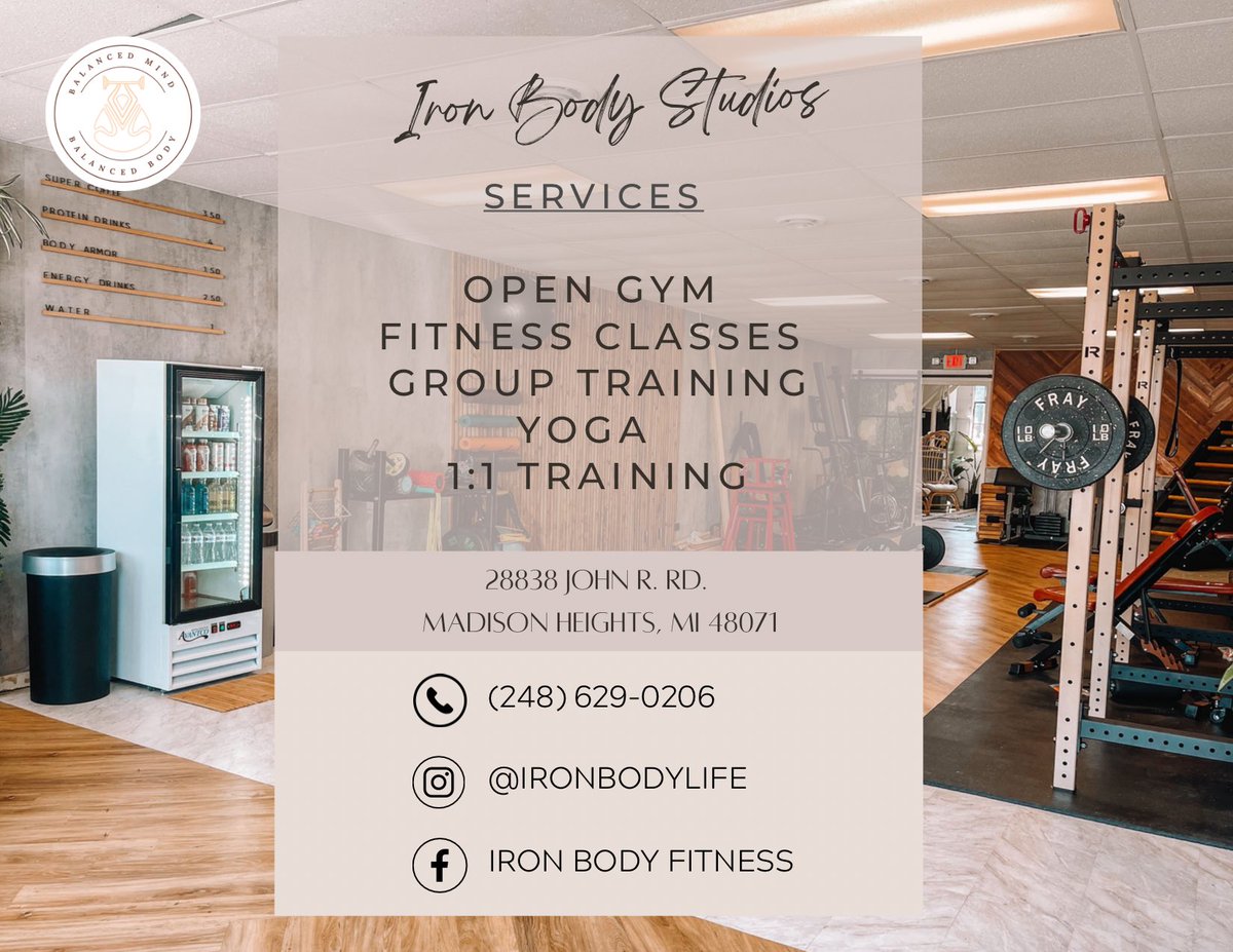 ironqueenfit's tweet photo. My heart @IronBodylife come check ours out if you’re a Detroit metro local! First class free and a 3 day pass! https://t.co/PBaVI28fhz