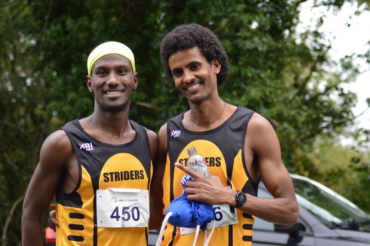 Two super lads. Eskander and Brhane, are helping make Striders a diverse, inclusive and successful running club!