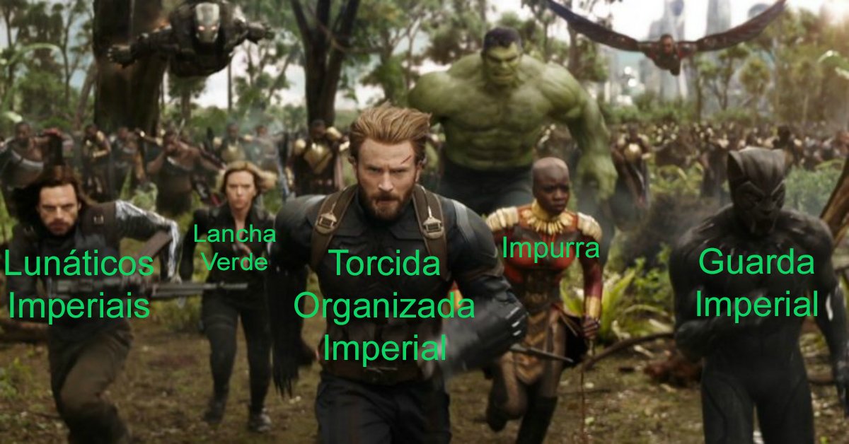 ⚠ATENÇÃO PARA A CONVOCAÇÃO OFICIAL⚠

✅GUARDA IMPERIAL
✅LUNÁTICOS IMPERIAIS
✅IMPURRA
✅LANCHA VERDE

HOJE É DIA DE GUERRA!!

QUERO TODOS AS TORCIDAS MARCANDO PRESENÇA NESSE TWEET E IMPURRANDO NOSSA IMPERIAL PARA O MAJOR NO RIO!!

#FallenDay #GoIMP