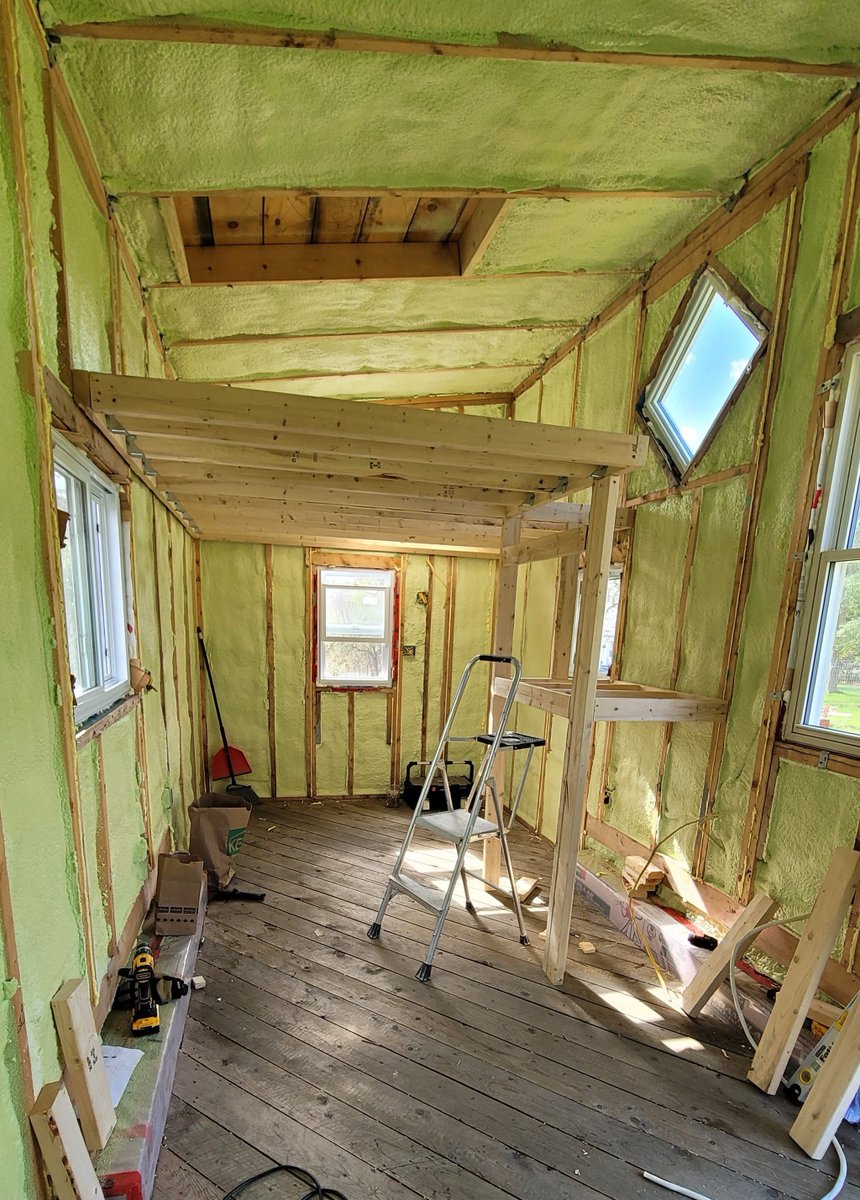 EmberTheSunbro's tweet photo. Loft framing done. Next is the skylight and the rest of the electrical https://t.co/0PUG6dFG2J