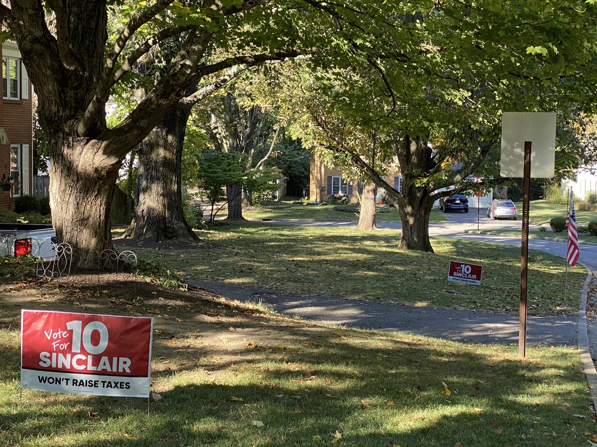 Fall is here…and so are Sinclair Issue 10 yard signs! These are just a few I saw on my run through Oakwood and Kettering this morning. Visit citizensforsinclair.com/yard-signs to get yours today! Won’t raise taxes! 😀