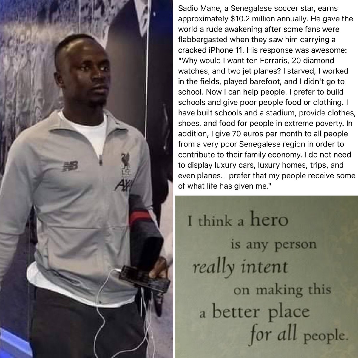 MPHickie's tweet photo. Truly an inspiring hero & story! #HeroWithHeart 🙏⚽️❤️👇 https://t.co/0lIInae472