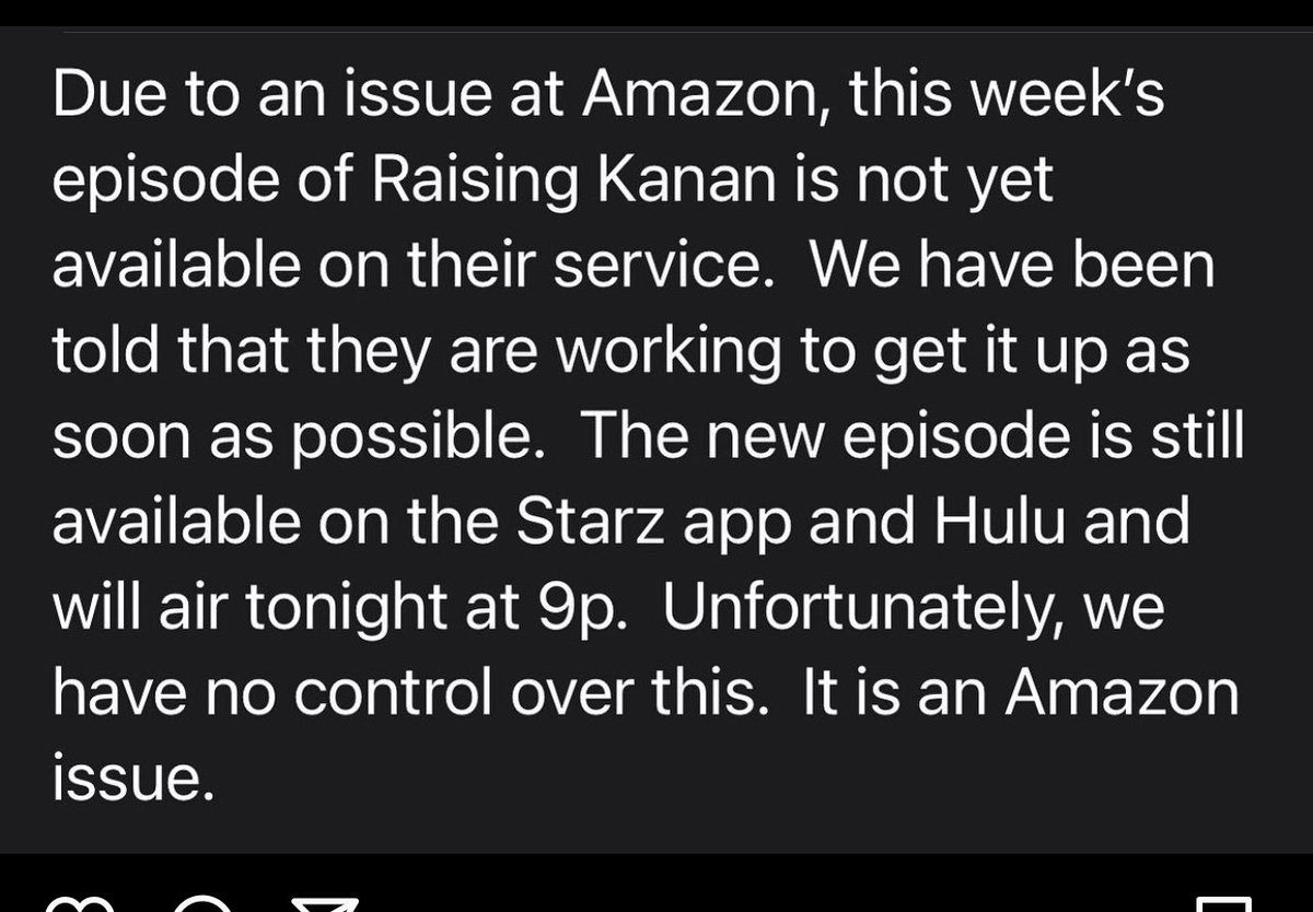MeKai Curtis (@mekaicurtis) on Twitter photo π« π« Apologies to Anybody trying to tune in to watch the latest episode of <a href="/RaisingKanan/">Raising Kanan</a> via <a href="/PrimeVideo/">Prime Video</a> π€¦π½ββοΈπ€¦π½ββοΈπ€¦π½ββοΈ NEW Episode of #RaisingKanan TONIGHT on <a href="/STARZ/">STARZ</a> π« π« Apologies to Anybody trying to tune in to watch the latest episode of <a href="/RaisingKanan/">Raising Kanan</a> via <a href="/PrimeVideo/">Prime Video</a> π€¦π½ββοΈπ€¦π½ββοΈπ€¦π½ββοΈ NEW Episode of #RaisingKanan TONIGHT on <a href="/STARZ/">STARZ</a>