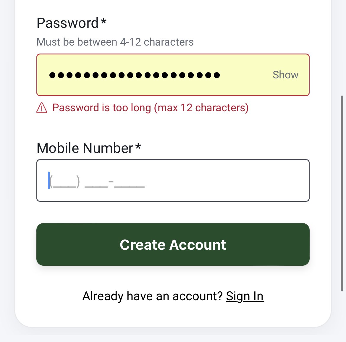 mrjonliu's tweet image. What the shit is this? My password can’t be too secure? Please make it less secure? #ux #uxfail #badprogramming