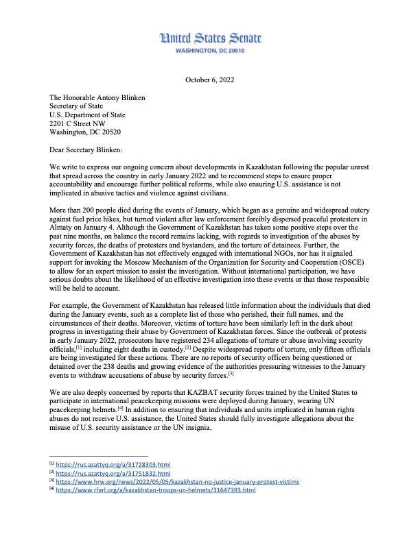 Ardak_Bekten's tweet photo. 1/9
Dear #US Senators @SenatorMenendez @SenatorCardin @SenatorDurbin
 @SenSherrodBrown
 Please accept our sincere gratitude for the support of the victims of the January events.

 Torture victims and relatives of those killed in #Kazakhstan in January 2022 need https://t.co/puKxQHfkts