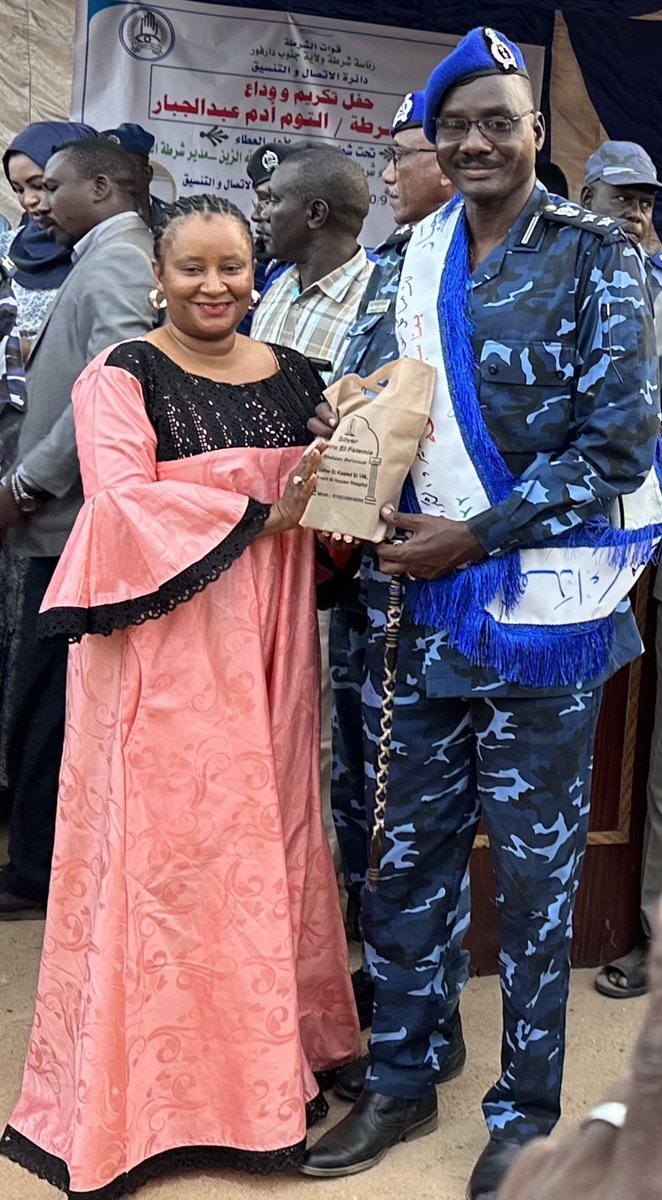 Mariama22653824's tweet photo. Bidding farewell is among the most difficult tasks to do either personal/professional, working with Col. Altoum (ex SD Police Liaison Officer) has been an incredible experience. 

His redeployment to higher position is an achievement he deserves. Thanking him for his commitment. https://t.co/KR4OEsDZH0