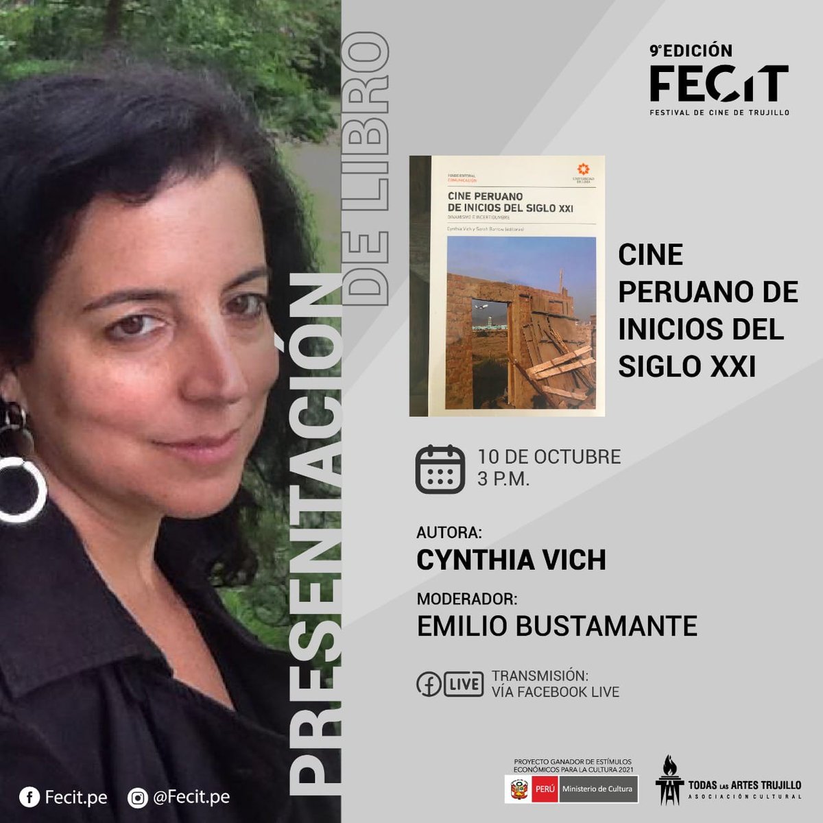 criticademonica's tweet photo. Se vienen estas presentaciones de publicaciones sobre #CinePeruano en el Festival de Trujillo. El martes estaré conversando sobre María Wiesse en Amauta. Vía FB Live del Festival. #Fecit
https://t.co/t0FDKNRsYU https://t.co/OvXziPCBnz