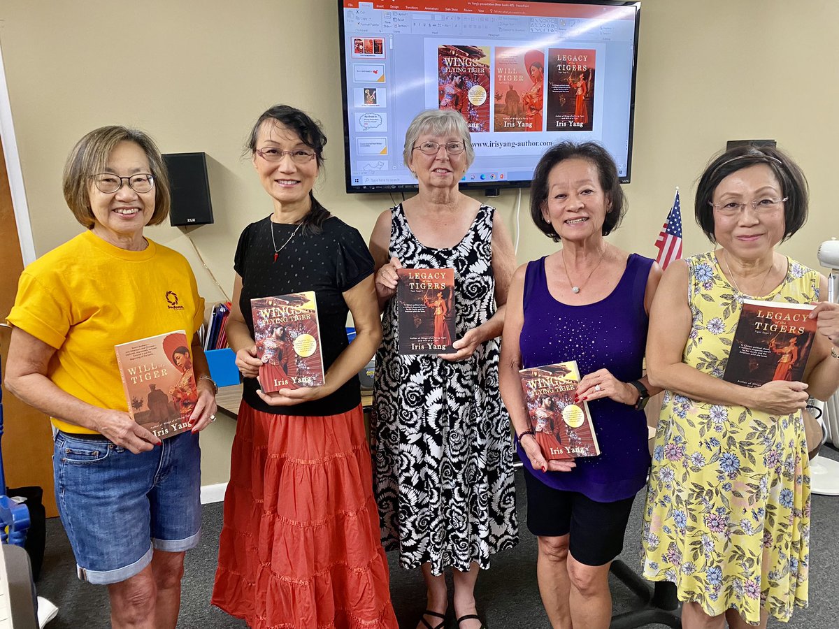 IrisYang86351's tweet photo. My book presentation at AZ Desert Jade Women’s Club: my talk really touched people (some cried!), &amp; I was treated like a celebrity. 😜
Wings of a Flying Tiger 
Will of a Tiger 
Legacy of the Tigers 
@OpenBooksTitles https://t.co/X0IQ5W26FE