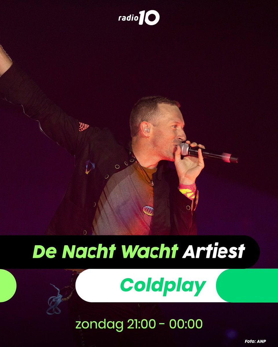 Vanavond een verse De Nacht Wacht:
🎤 Artiest: Coldplay
🎸 Live Track: Neil Young
🎬 Movie Track: uit ‘Where the Crawdads Sing'
🎶 Instrumental Track: The Eagles
📨 Ingezonden Top3tjes! 
Luister je weer mee? 🤩
#deNachtWacht #radio10 #Coldplay