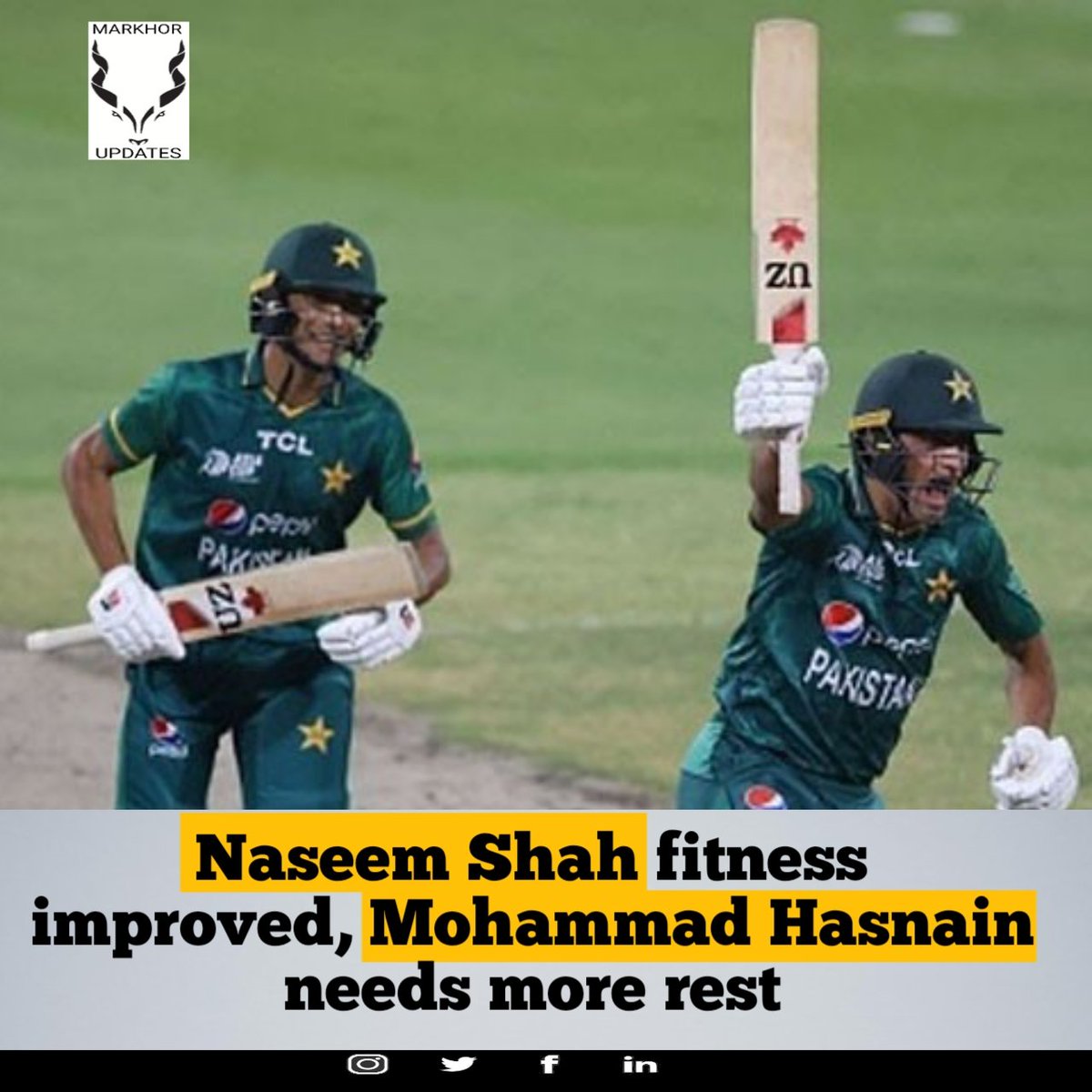 MarkhorUpdates's tweet photo. Naseem Shah's fitness improved, Mohammad Hasnain needs more rest.
#markhorupdate
#cricketnews
#SHAHEENS
#naseemshah
#muhammadhussnain https://t.co/xDuyKqSzFn