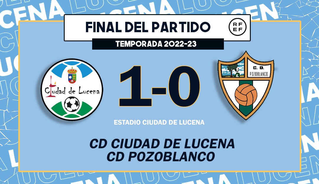ciudaddelucena's tweet photo. ⏰ 95' | 𝙇𝙪𝙘𝙚𝙣𝙖 1️⃣ - 0️⃣ 𝙋𝙤𝙯𝙤𝙗𝙡𝙖𝙣𝙘𝙤

🏁 ¡Final del partido! ➕3️⃣ ¡𝐕𝐚𝐦𝐨𝐬 𝐋𝐮𝐜𝐞𝐧𝐚𝐚𝐚! 👏💙 https://t.co/DifAneOC6d