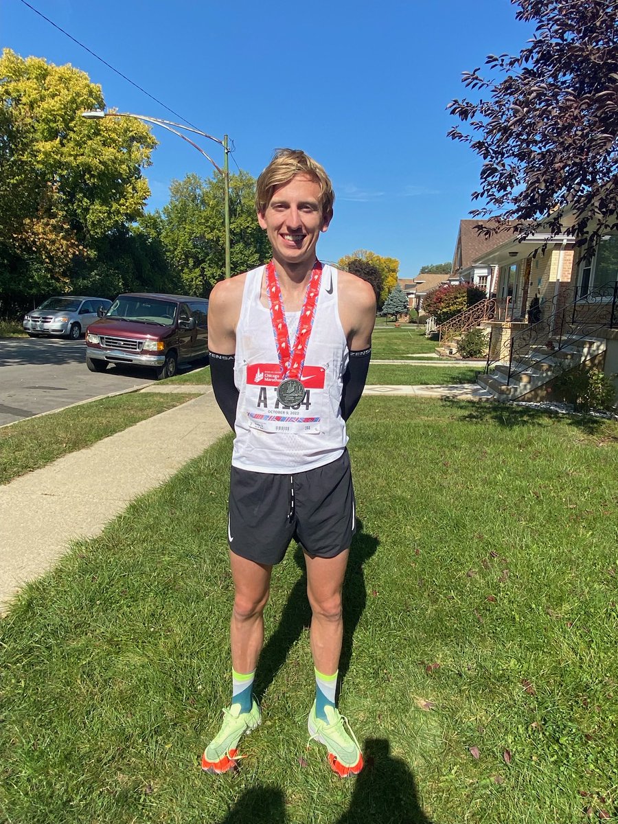 FenwickboysXC's tweet photo. Former runner and current Fenwick Cross Country and Track coach, Brixton Rill, placed 233rd with a time of 2:36.14 for his first marathon today in the Chicago Marathon. We are so proud!!!! https://t.co/qMbAx17Wzi