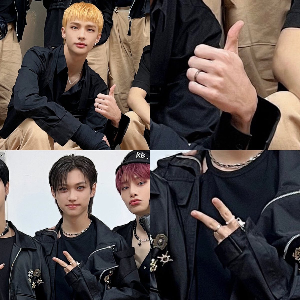 hyunnieslixx's tweet photo. ahora que lo pienso, felix dijo que nunca se quita los anillos. la razón por la que se quitó uno de los anillos por primera vez fue para prestárselo a hyunjin ㅠㅠ https://t.co/UREUZY4xuc
