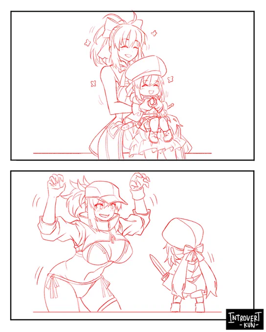 Wip Page 01.
I'm going with Saber Lily and MHXX.
Sorry, lack posting, bit busy with work lately.
I'm upgrading Castoria with some poses now not just sleeping. Damn! She's cute! 
Also, I'm planning to do Castoria with some Vtubers too. Maybe after I'm done with these batch.

#FGO 