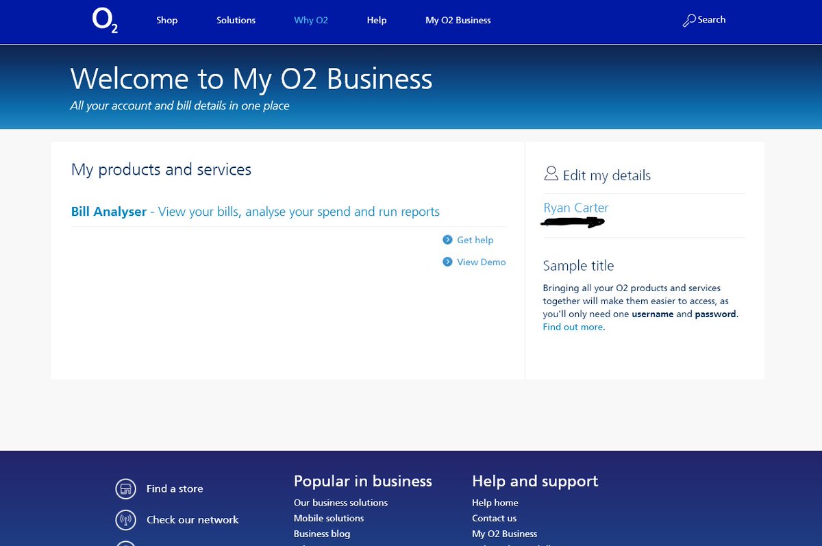 ryantcarter's tweet photo. @o2businessuk I should see more details in my business account than just this right? Trying to transfer my number onto my esim and can't see anywhere to do it? https://t.co/dM7zBdBBLS