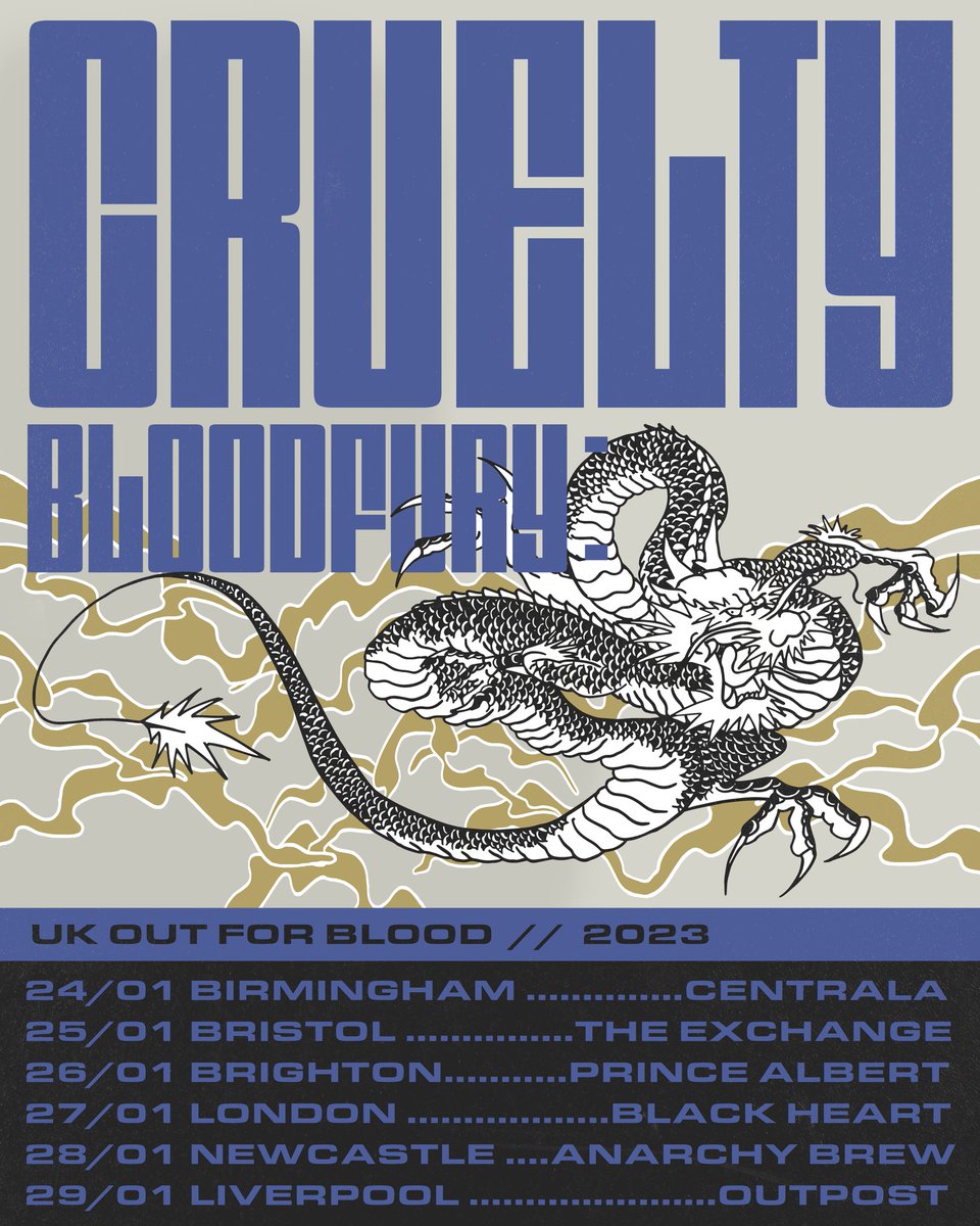 OUT FOR BLOOD 🩸🩸🩸

On the road with @crueltyhc in January. See you out there.

Thanks for the poster skiz