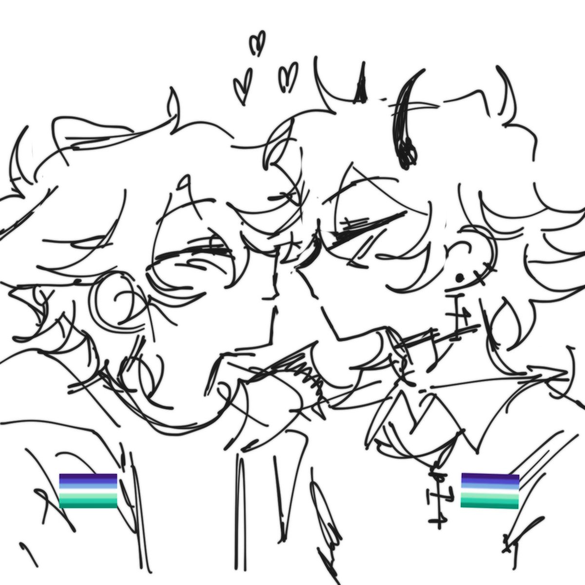 midterms r kicking my ass but here's gay people for kyukyu since he drew lesbians