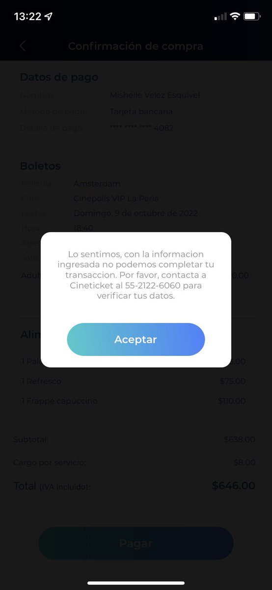 mishellevelez's tweet photo. @Cinepolis ayuda. La app no me permite hacer la compra de boletos. Intente 2 veces y me sigue mandando error. https://t.co/BQOjB2QIPA
