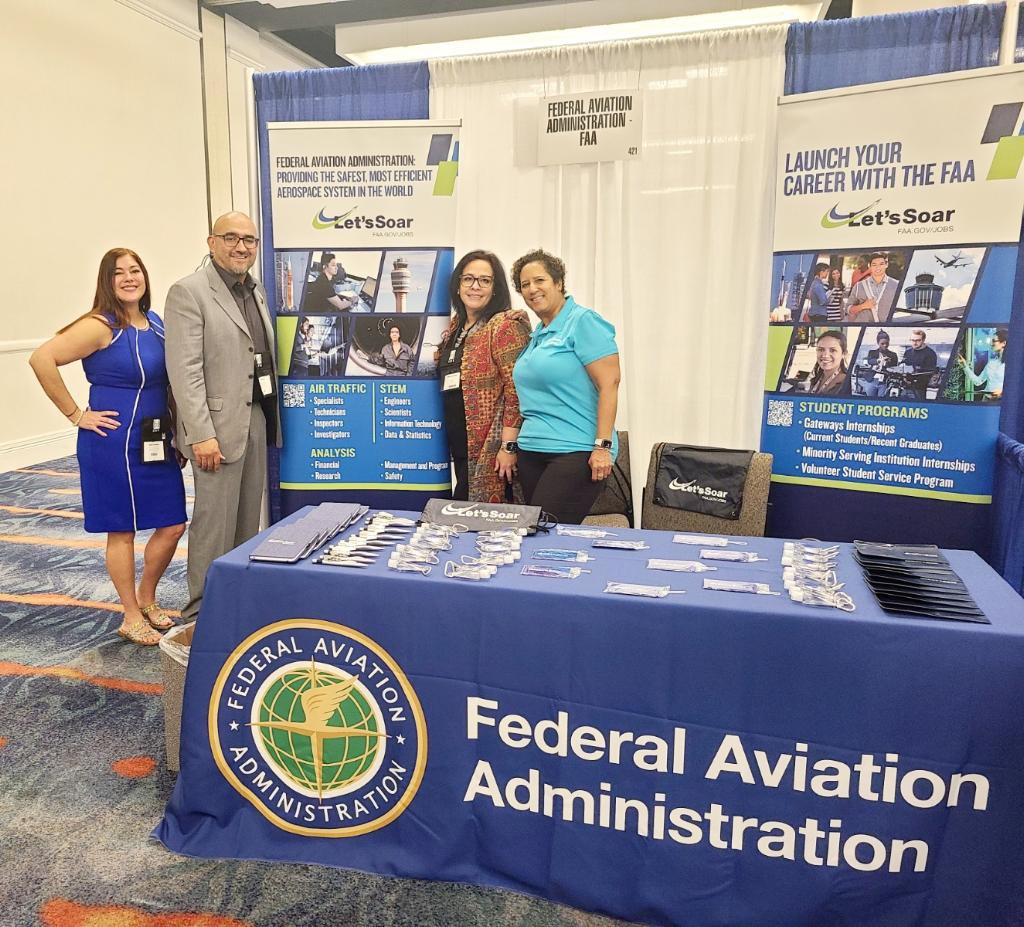 NHCFAE1's tweet photo. The NHCFAE is supporting the FAA @FAANews at the HACU @HACUNews National Annual Conference in San Diego This weekend. We were able to participate in panels and discuss FAA careers and Internship Opportunities.  Raina Price and Migdalia Gonzalez were leading our FAA team. https://t.co/wgB2btPOao