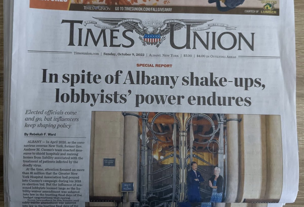 Do you love ⁦@ChrisBragg1⁩’s #Albany #lobbying scoops but wonder how the day-to-day works? Or skip political news because of the jargon? Either way, in today’s ⁦@timesunion⁩ I walk you through it. (Includes ⁦a @harris_alex_m⁩ animation!) timesunion.com/state/article/…