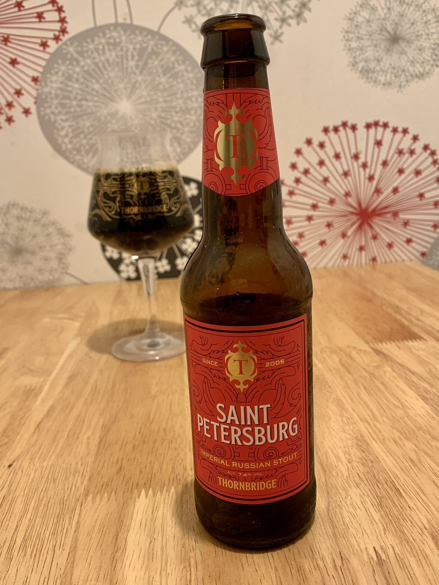 BeerOClockShow's tweet photo. // #CellarSunday // 9 Oct 22
@thornbridge Saint Petersburg (2020)
Burnt sugar, bold roasted notes, bitter dark chocolate roasted finish https://t.co/G5PJ7ot1qw