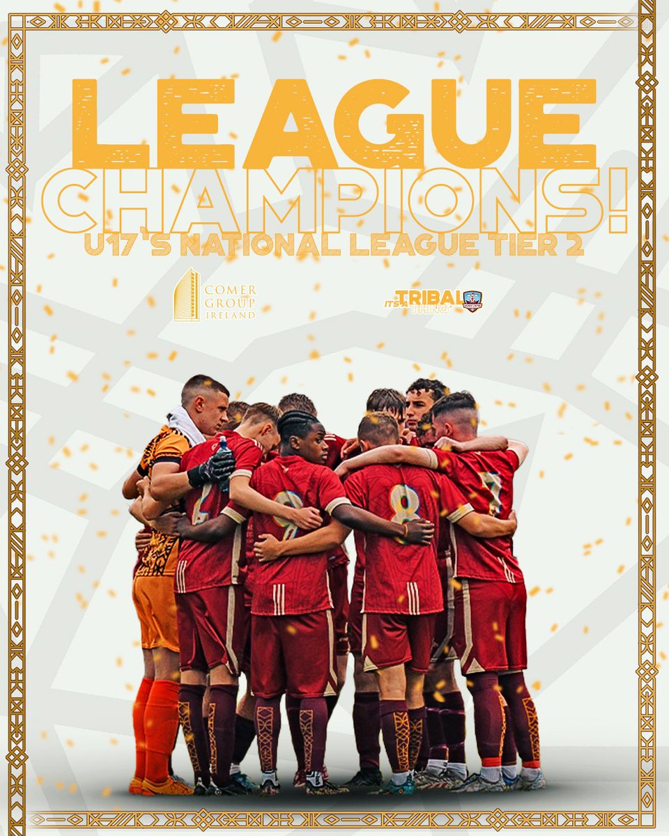 🤩 𝗟𝗘𝗔𝗚𝗨𝗘 𝗖𝗛𝗔𝗠𝗣𝗜𝗢𝗡𝗦!🏆 

👑 Congratulations to our u17’s who have been crowned EA National League tier 2 champions. 

🙌 Unbelievable effort from all players and coaches.

#ItsATribalThing