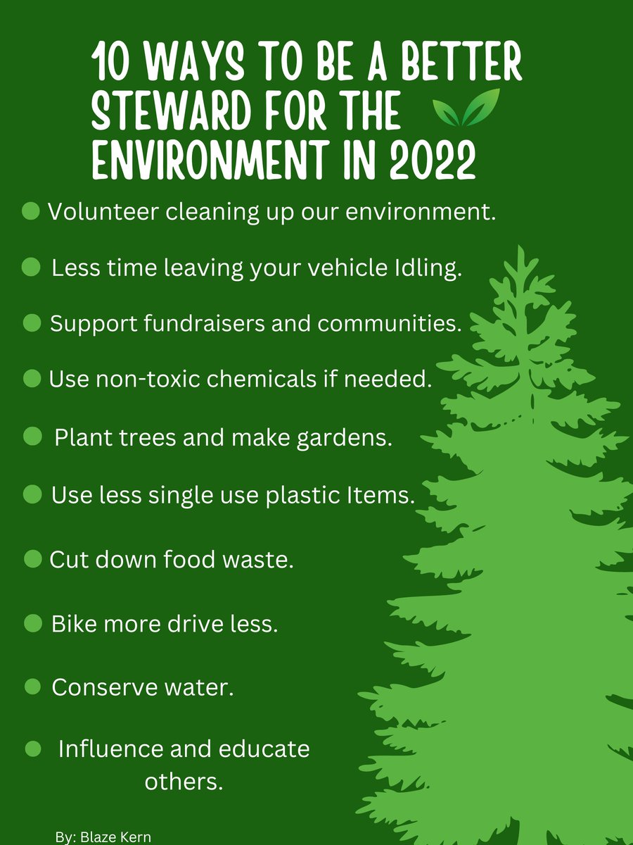 BlazeKern's tweet photo. Here is a look at my list on ways we can help our environment. #GoalsProject #WT22Fall https://t.co/bqQLUqD6Q7