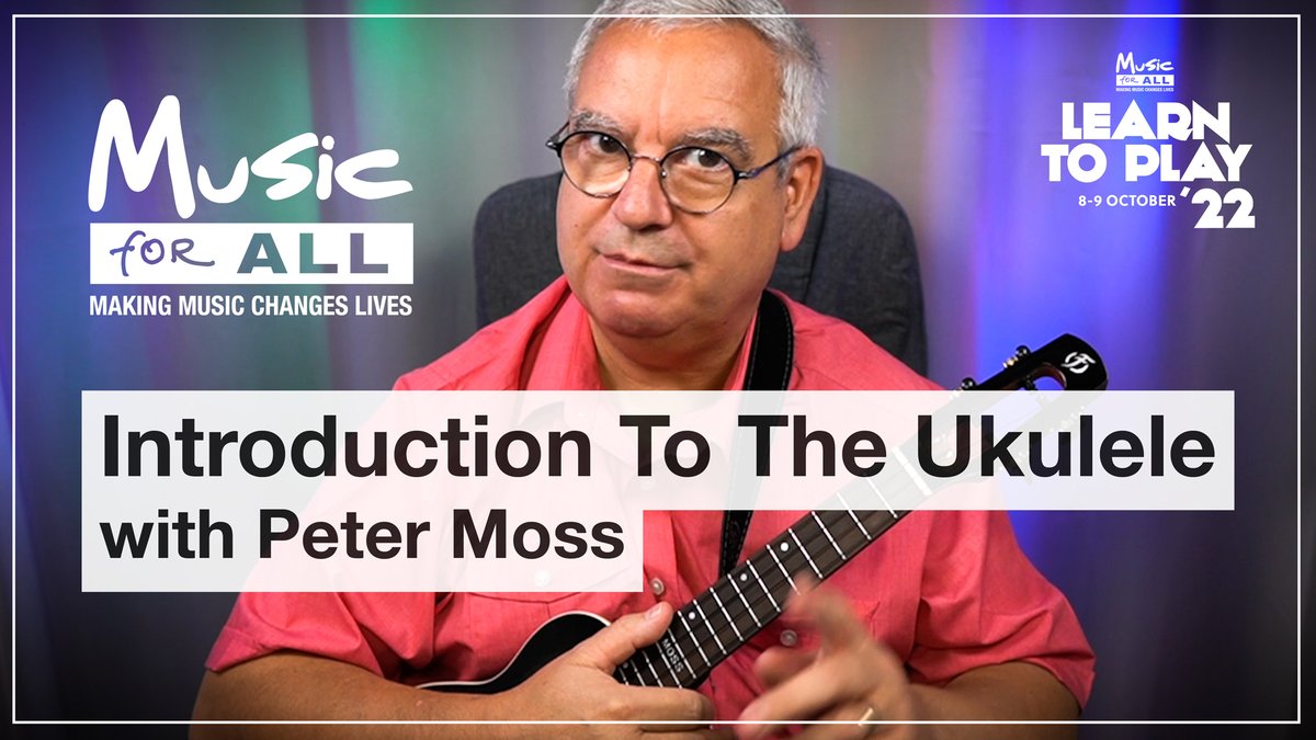 MfACharity's tweet photo. 📢Coming up next!
Tune into our YouTube channel at 8pm to see Peter Moss’s top tips for getting started on the ukulele!
Watch here: https://t.co/YaTo4gtQ1l
#LearntoPlay #LearntoPlay22 #MusicforAll https://t.co/PopREypzI8