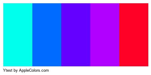 _applecolors's tweet photo. Check out New Palette Today - Ytest Palette @_applecolors https://t.co/FuHblmIqSc #006BFF #6300FF #B000FF #FF0027 #ytest https://t.co/EnIDQvsfZs