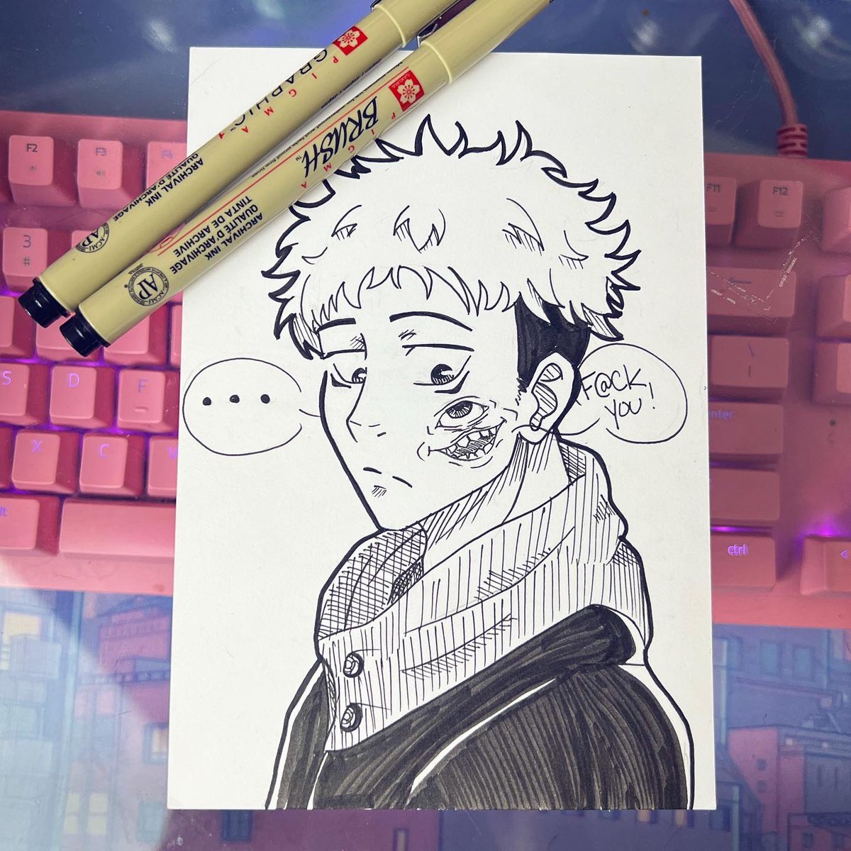 StudiosSuzu's tweet photo. Why am I so bad at Twitter? 😆 I’ve been working on my “Promptober” this month! Posting what I’ve got so far and my list that was created by followers and friends! #promotober #inktober #promptober2022 #inktober2022 #suzuspromptober2022 #anime #junutsukaisen #onepiece https://t.co/gh5iwPF7lR