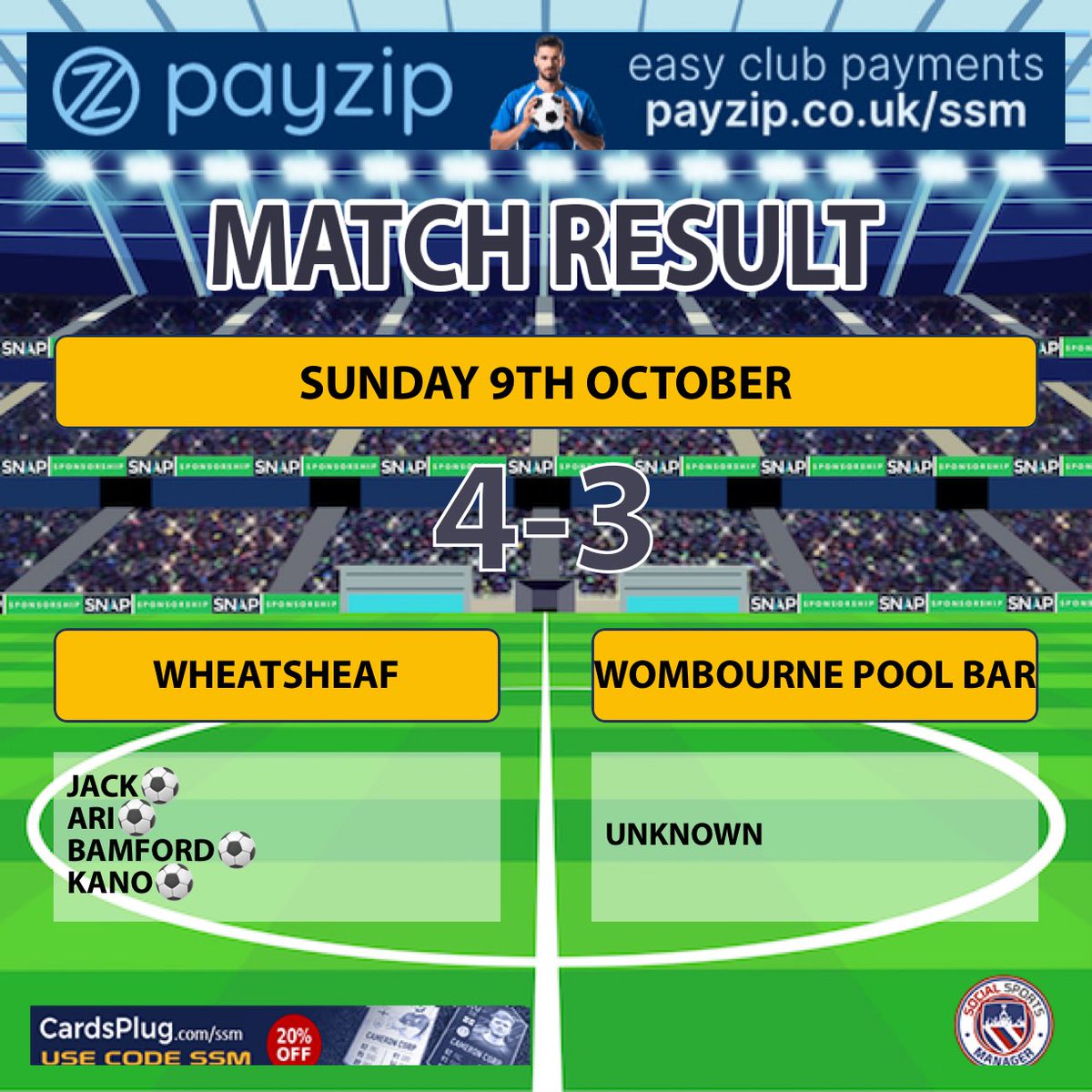 Wheatsheaf kept Their unbeaten start to the season intact beating a good battling wombourne side, goals coming from jack in the first half and then ari slotting one home in the second half, bamford on the score sheet again,then kano firing from outside of the box for the 🌲points