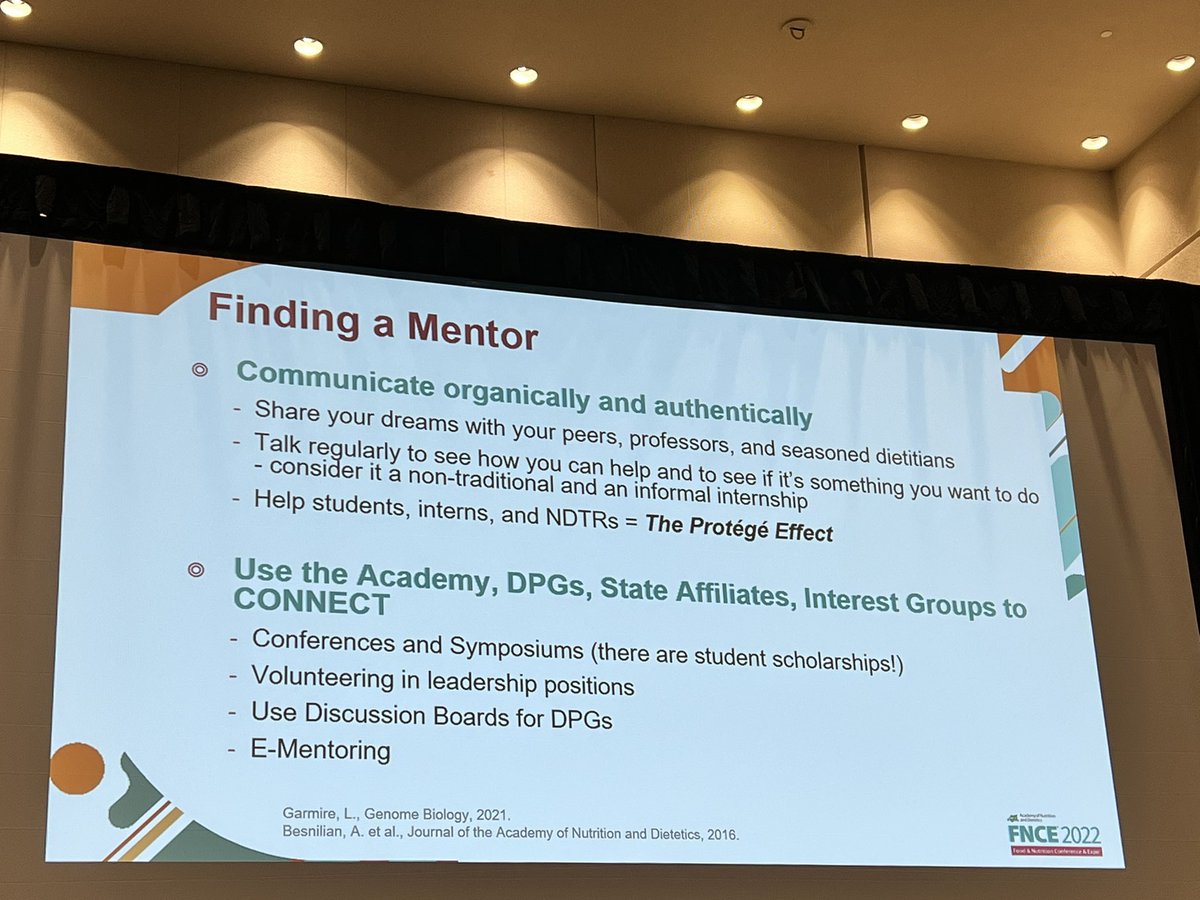 rebeccalewisrd's tweet photo. When starting out in your RD career, if you feel like a little fish in a big sea, remember, there is strength in numbers!  Share your dreams &amp; goals to find a mentor that will compliment the strengths YOU offer &amp; validate your interests. #fnce https://t.co/wK9c2DyzHN