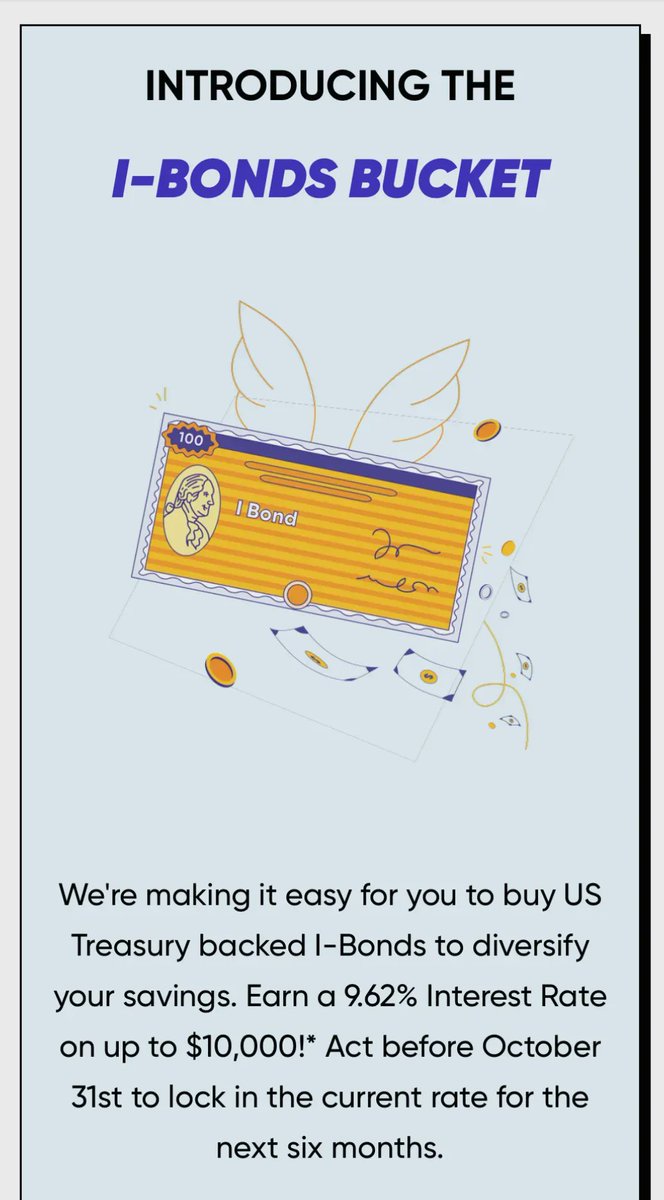 ok this is actually awesome - you can get I-Bonds without using that horrible government website. I just put my $10k in - nice work Yotta!  join.withyotta.com/MAIA1