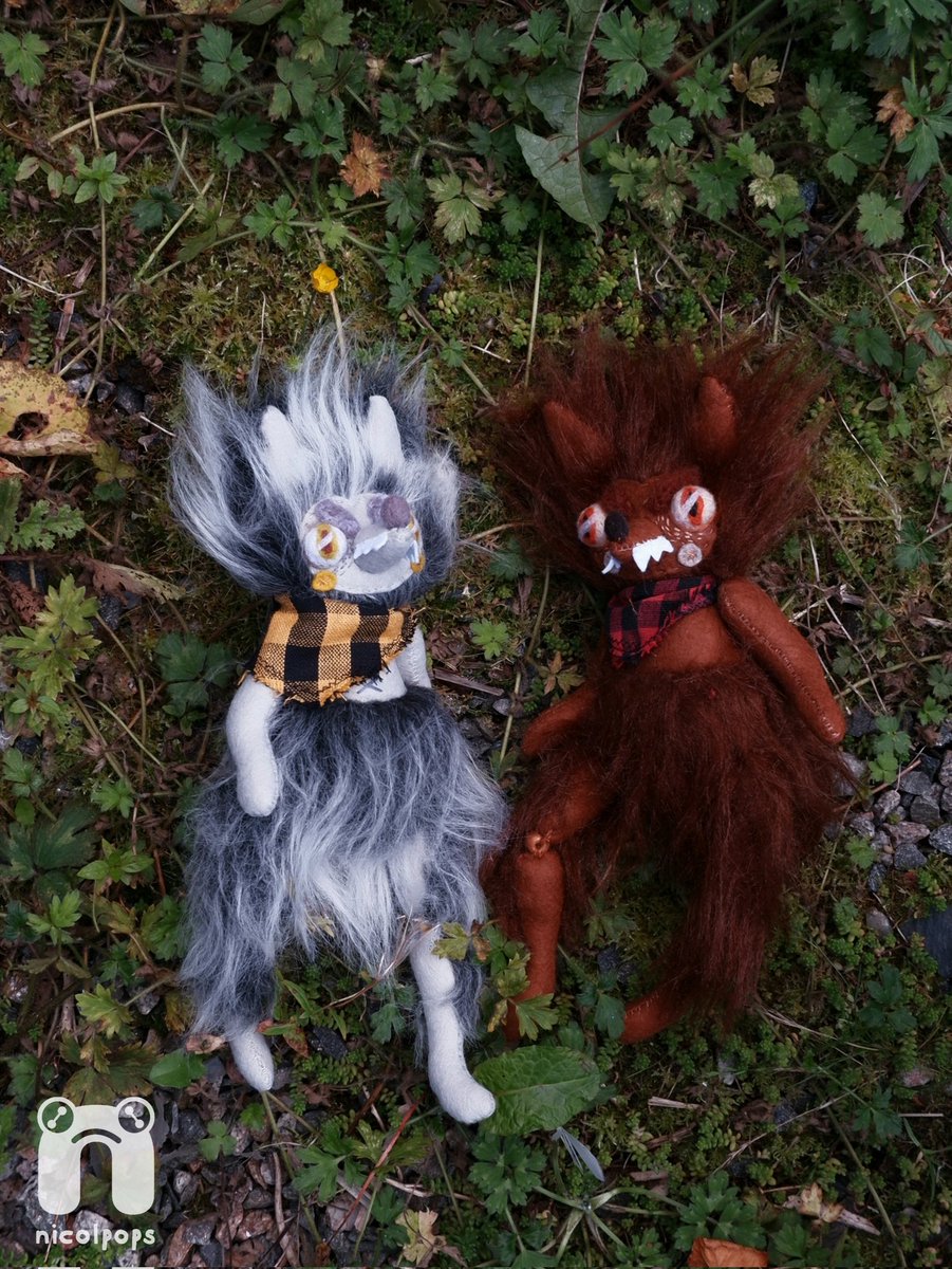 Nicolpops's tweet photo. Woops, totally forgot to share my werewolves with ya today! Here's a couple of #scarewolf's for the #mabsdrawlloweenclub 🌙 🦇
One of each available 20 October at 8pm (UK time) https://t.co/PyhDO1CpAg