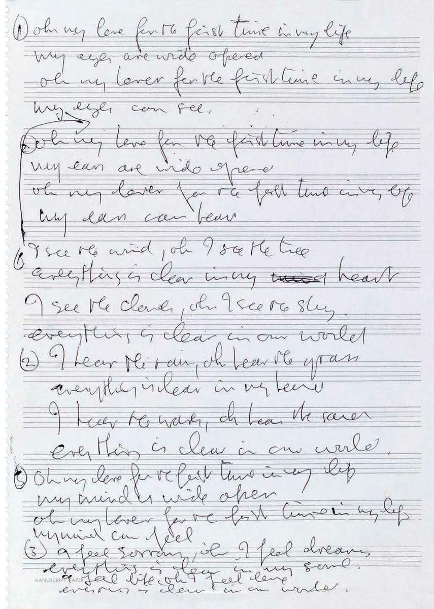 ハートビットのオリエンタルな響きの音は、ヨーコの影響であり、ビートルズと一緒に録音した古い曲、'Girl'でも同じような'flats'を使っているんだ。でも、それ以外は全部ヨーコだ! ヨーコのクラシックの影響が感じられる、これは80%が彼女の歌詞、50%が彼女の曲。