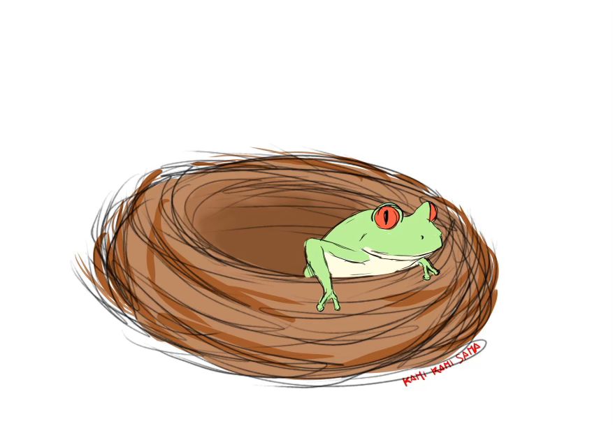 kami_kami__sama's tweet photo. #Inktober #inktober2022 #inktober2022day9 #frogs #digitalart 
Día 9: nido https://t.co/9NpnUBWWjN