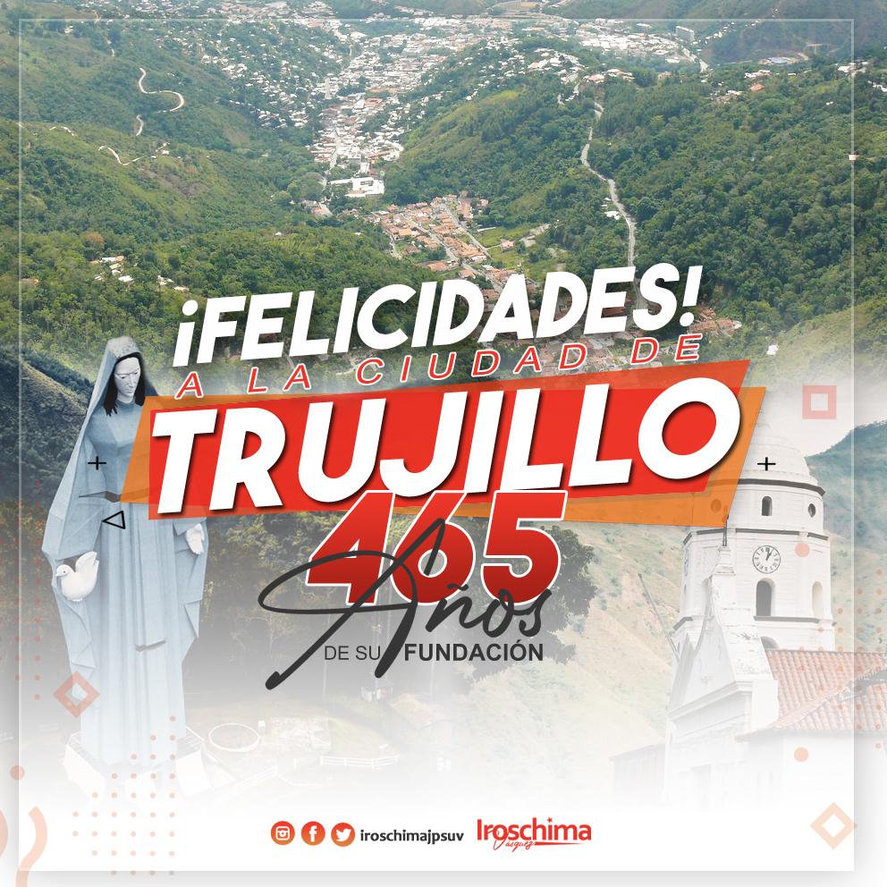 ¡Felicitamos con mucho amor a la cuidad de #Trujillo! Ya son #212Años de la firma de su independencia y 465 años de fundación. Ciudad llena de bellos paisajes, historia y sobre todo de gente amable, trabajadora y luchadora. ¡Felicidades! ❤️ 

#VenezuelaConTejerías #Trujillo