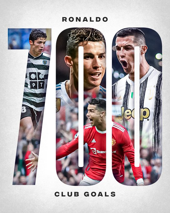 Cristiano Ronaldo chega aos 700 golos por clubes 👏🇵🇹