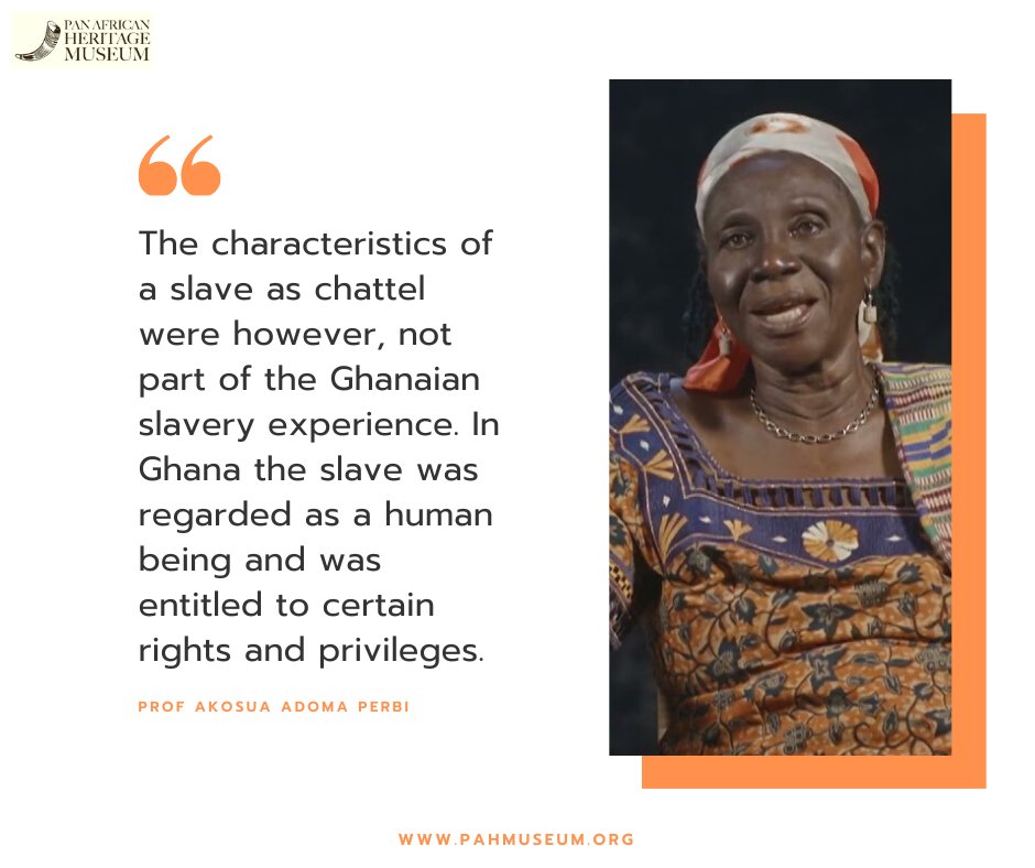 "The characteristics of a slave as chattel were however, not part of the Ghanaian slavery experience. In Ghana the slave was regarded as a human being and was entitled to certain rights and privileges." 

Professor Akosua Adoma Perbi

#slavery #panafrican #africanhistory #pahm