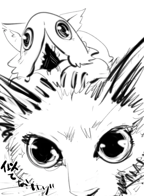 愛猫と目元がちょっと似てるかもしれないと思って描いてみたら、全然似てなかったのでニンゲンは反省しました。 